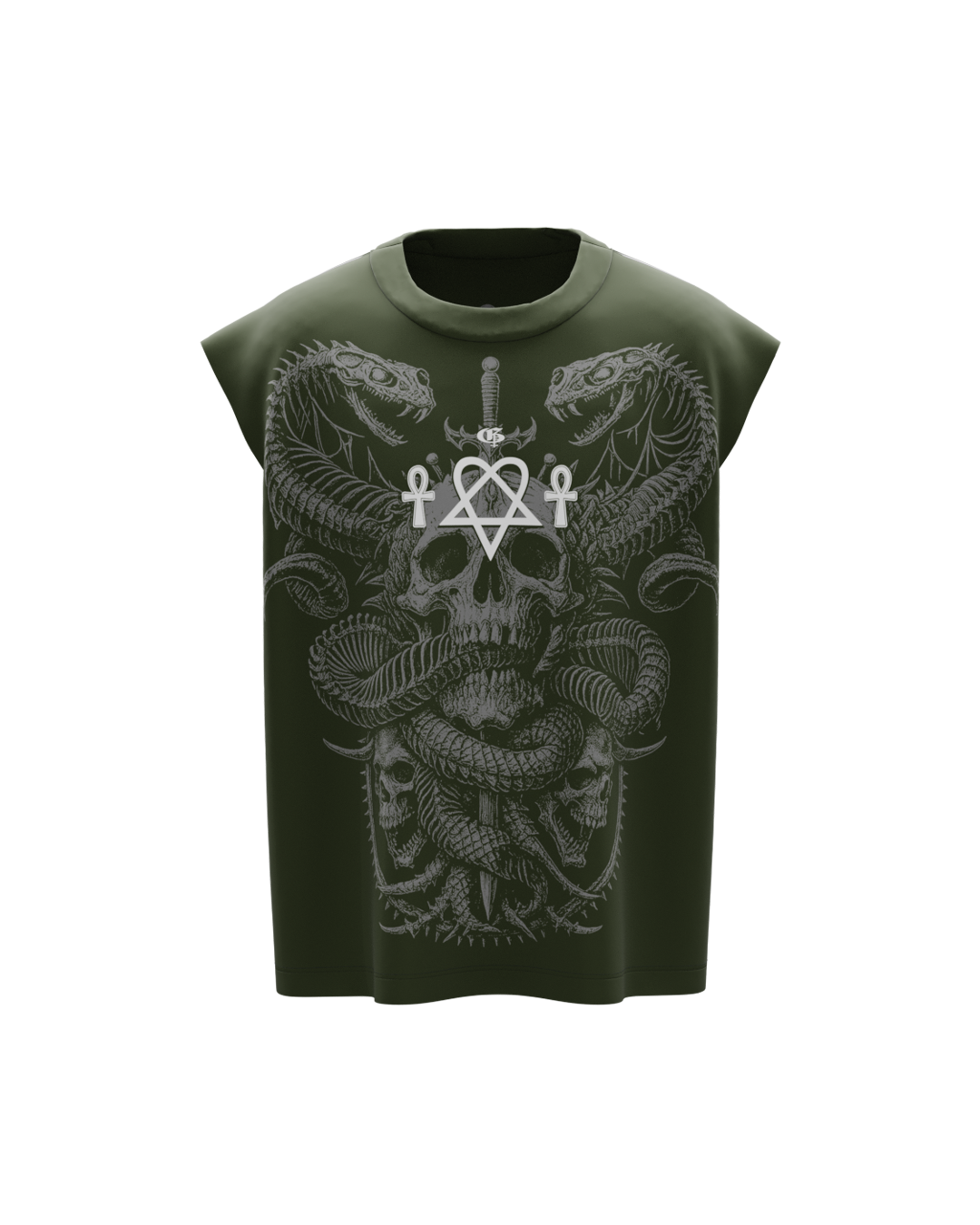 Slither Olive Boxy Unisex Vest