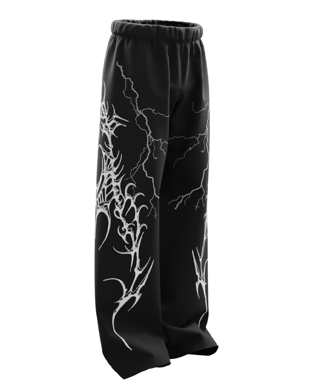 Typhoon Black Unisex Straight Fit Baggy Pants