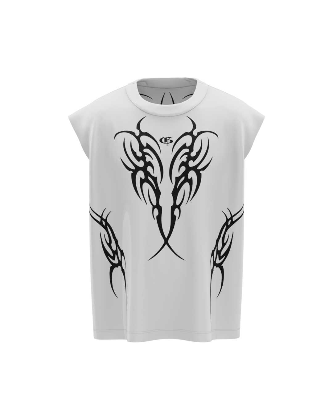 Tusk Tribal White Boxy Unisex Vest
