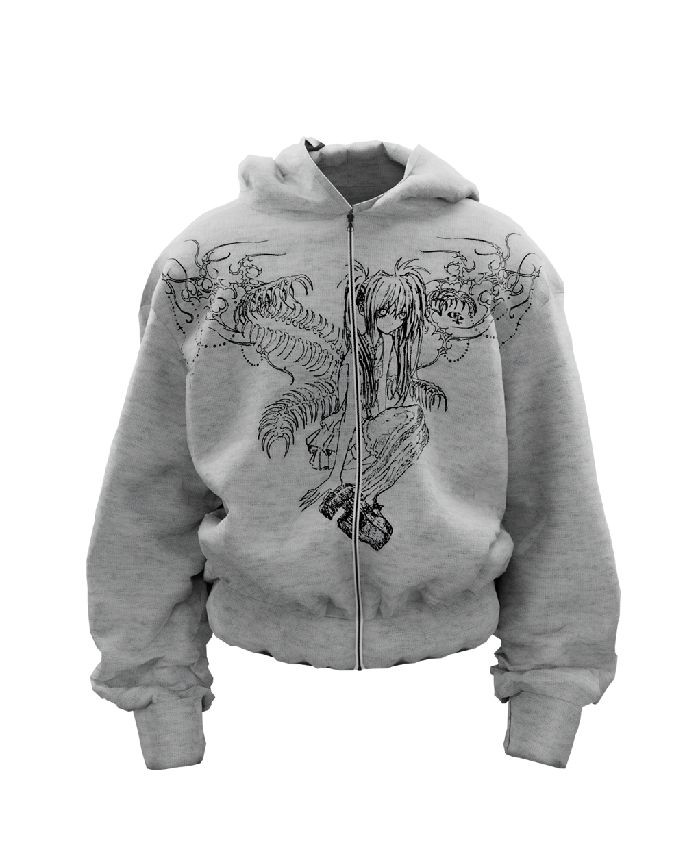 Duality Melange Unisex Zipper Hoodie