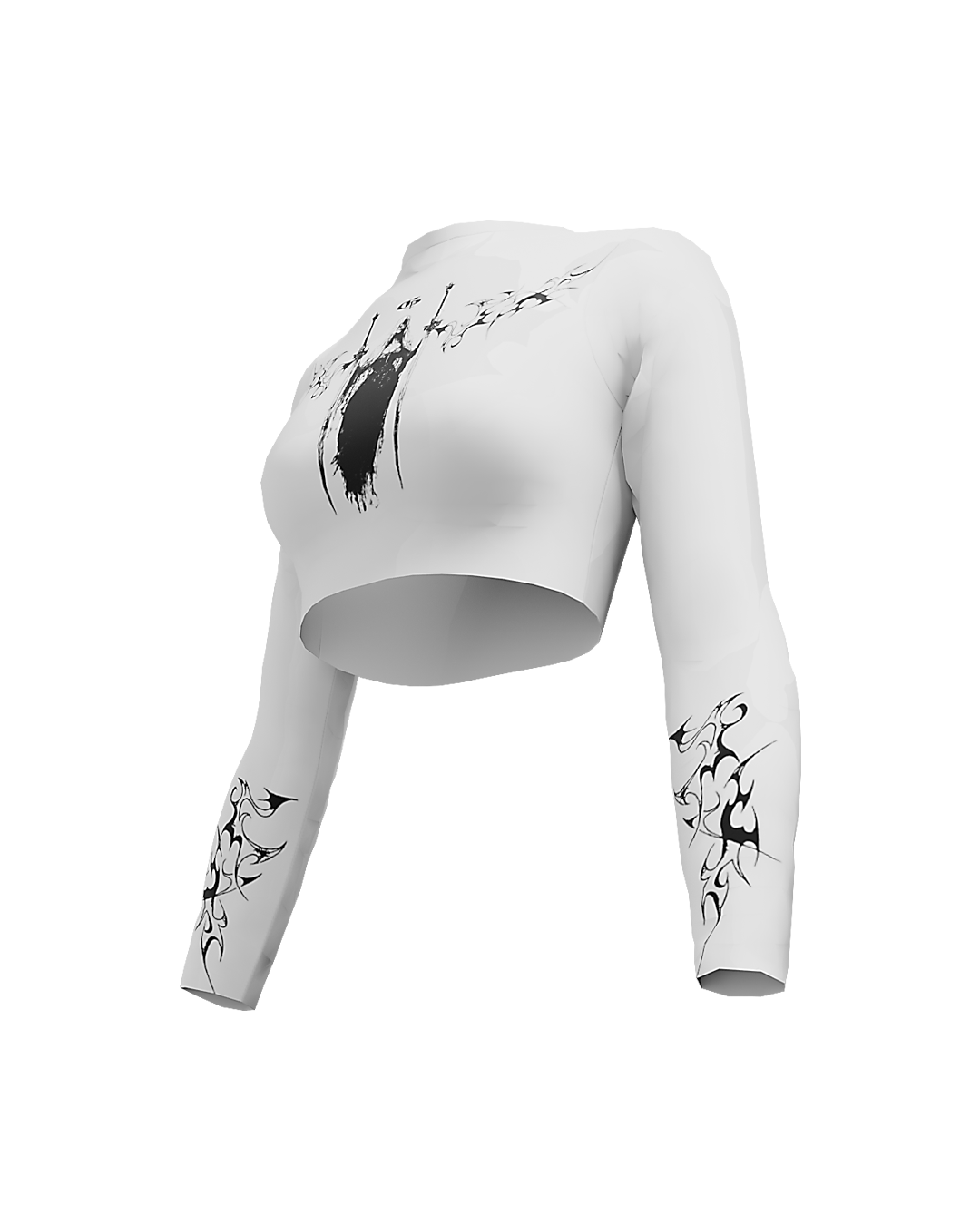 Vespera White Long Sleeve Baby Tee