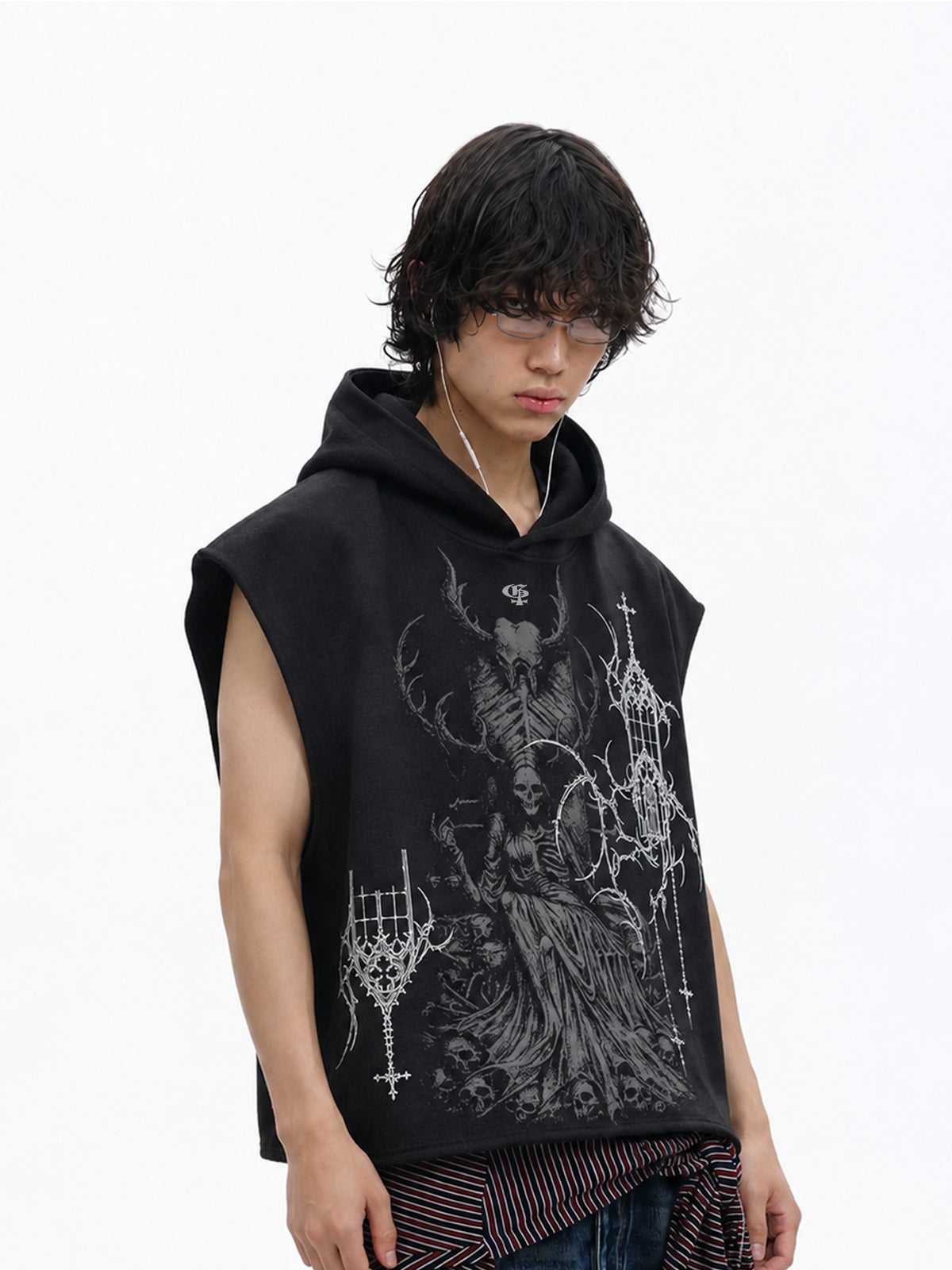 Widow Black Sleeveless Hoodie