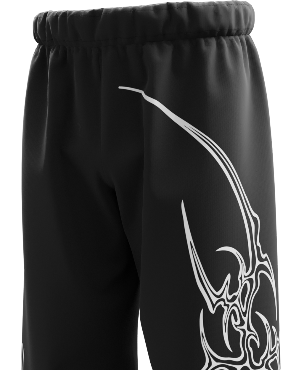 Carnation Black Unisex Straight Fit Baggy Pants