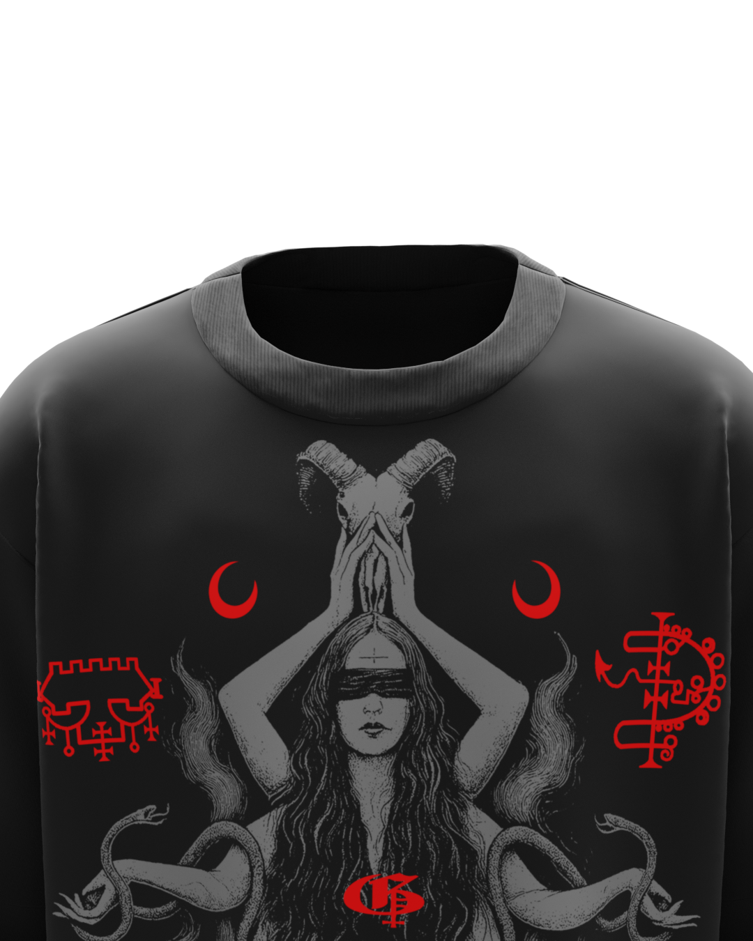 Raktosh Black Boxy Oversized Tshirt