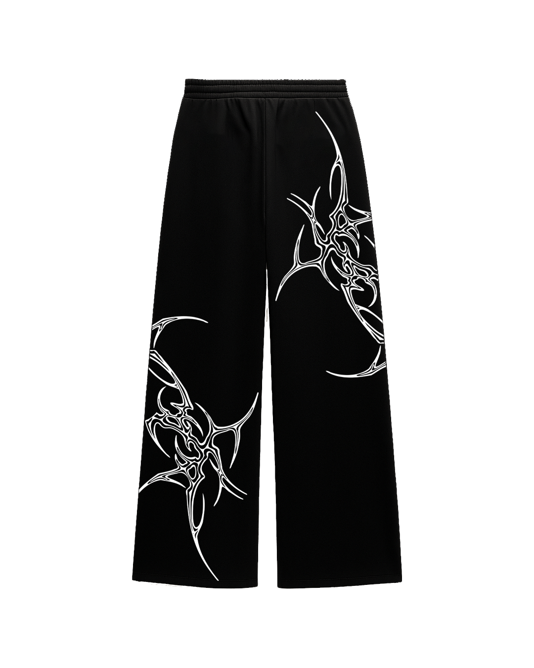 Carnation Black Unisex Straight Fit Baggy Pants