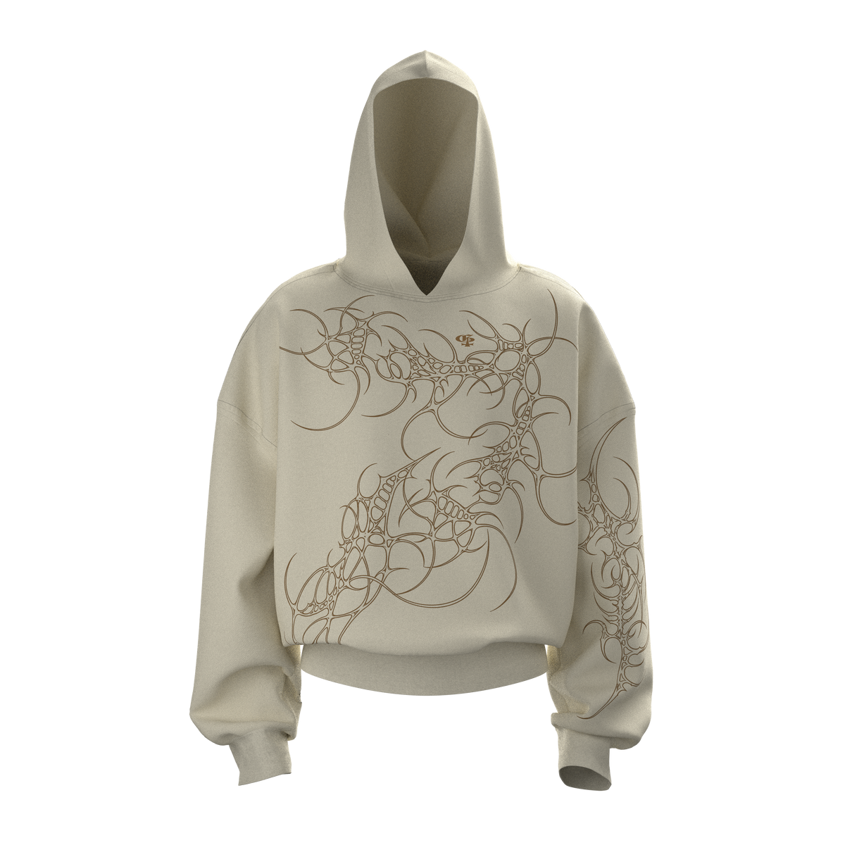 Mutant Beige Boxy Hoodie