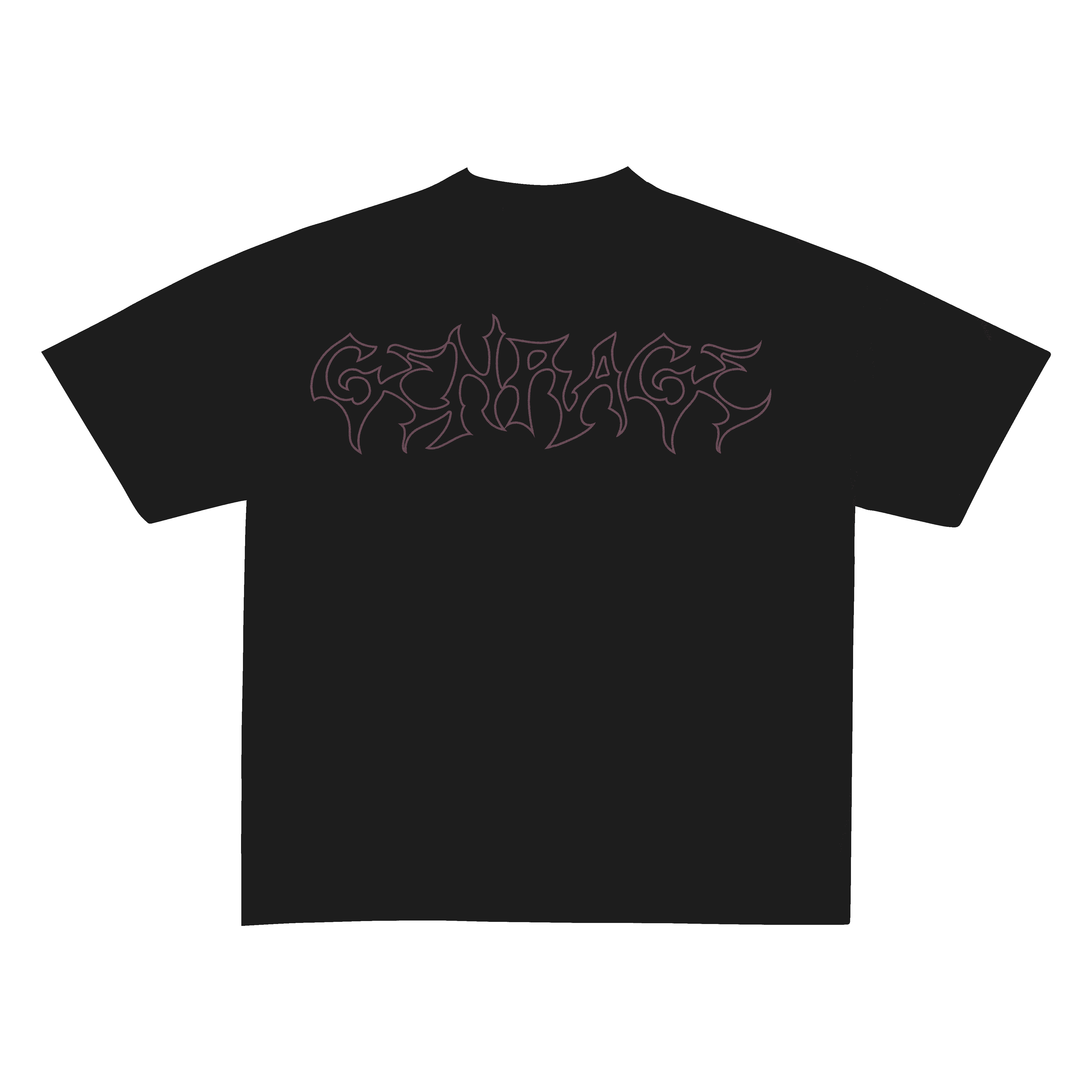 Grunge Magenta Unisex Black Oversized Tshirt