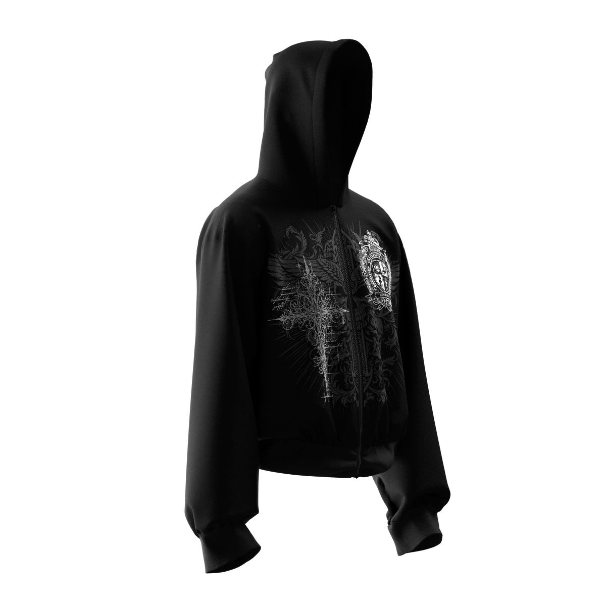 Thesis Black Zipper Hoodie
