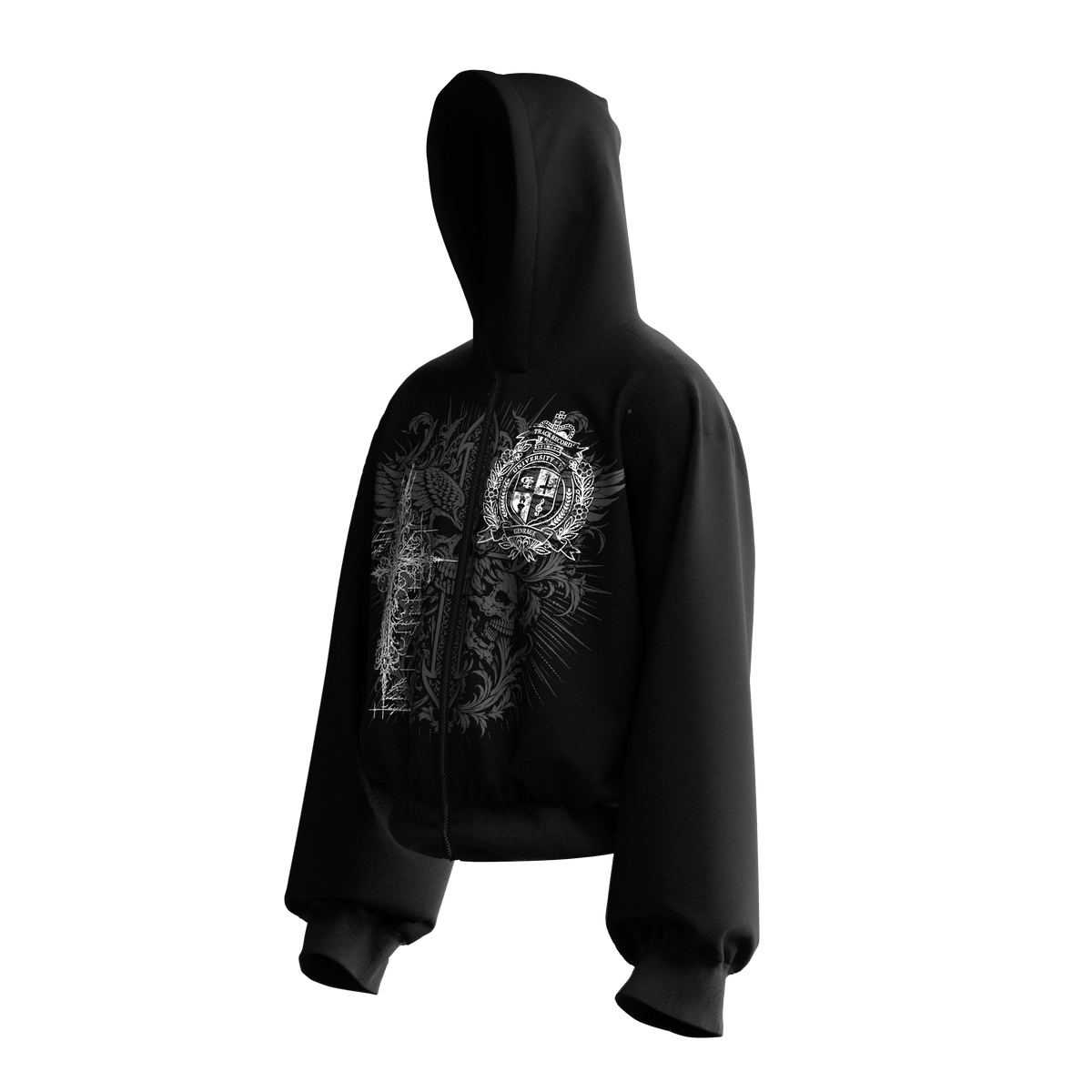 Thesis Black Zipper Hoodie