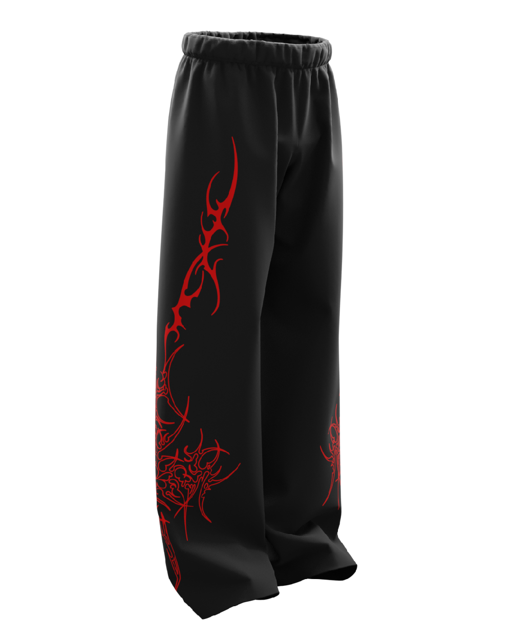 bloodsigil-black-unisex-straight-fit-baggy-pants-genrage-3