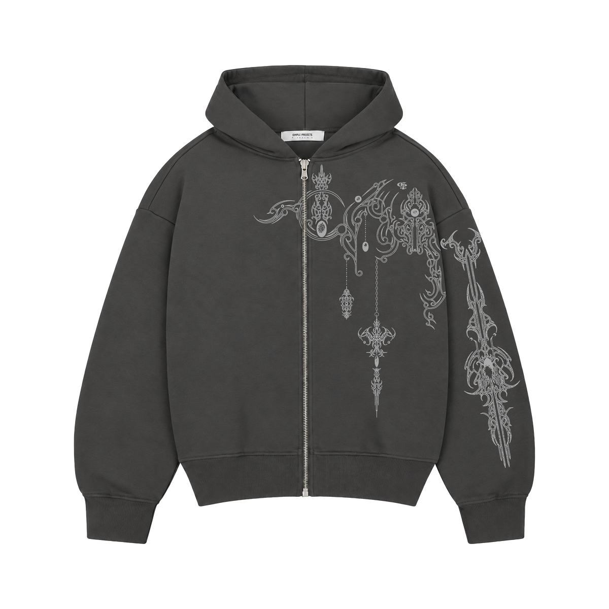 Heresy Dark Grey Zipper Hoodie