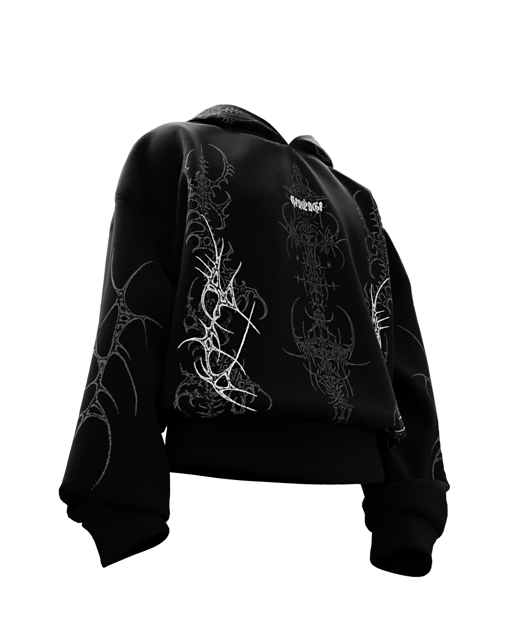 Arcane Black Boxy Oversized Hoodie