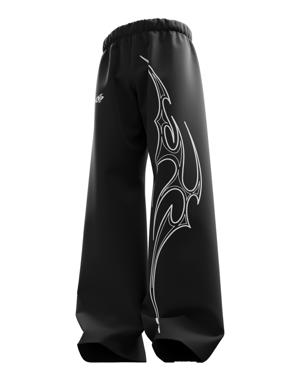 Black Iconis Unisex Straight Fit Baggy Pants