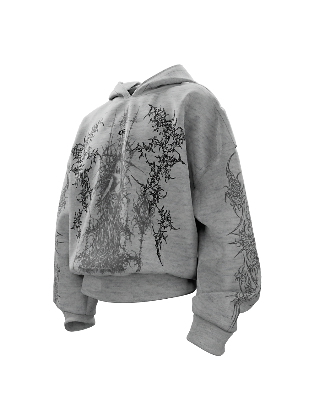 Skorn Grey Boxy Oversized Hoodie