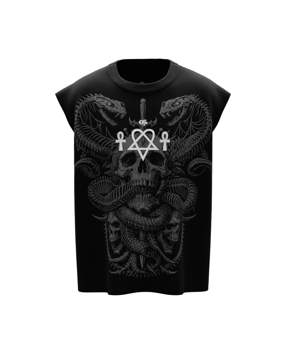 Slither Black Boxy Unisex Vest