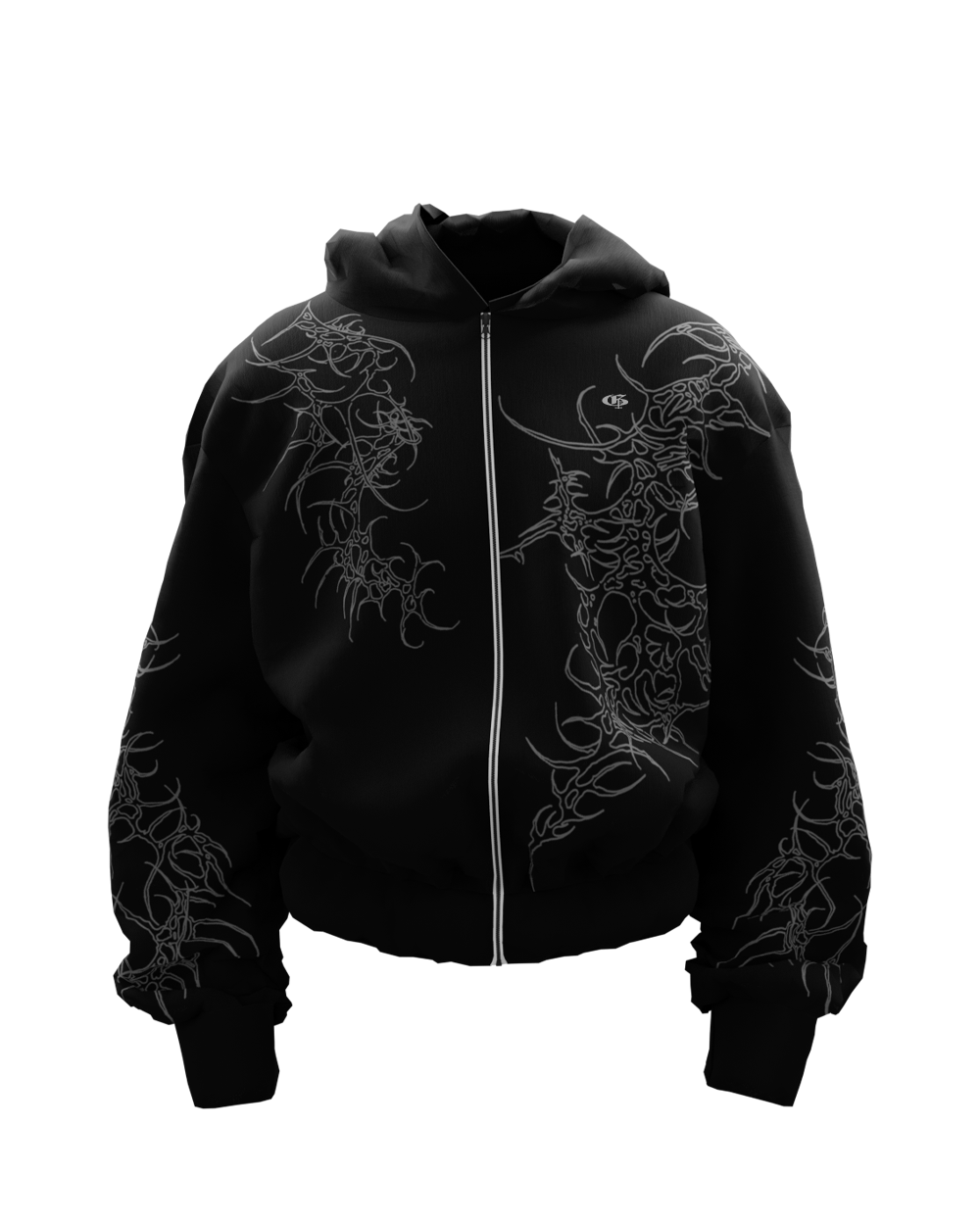 Reaven Black Unisex Zipper Hoodie