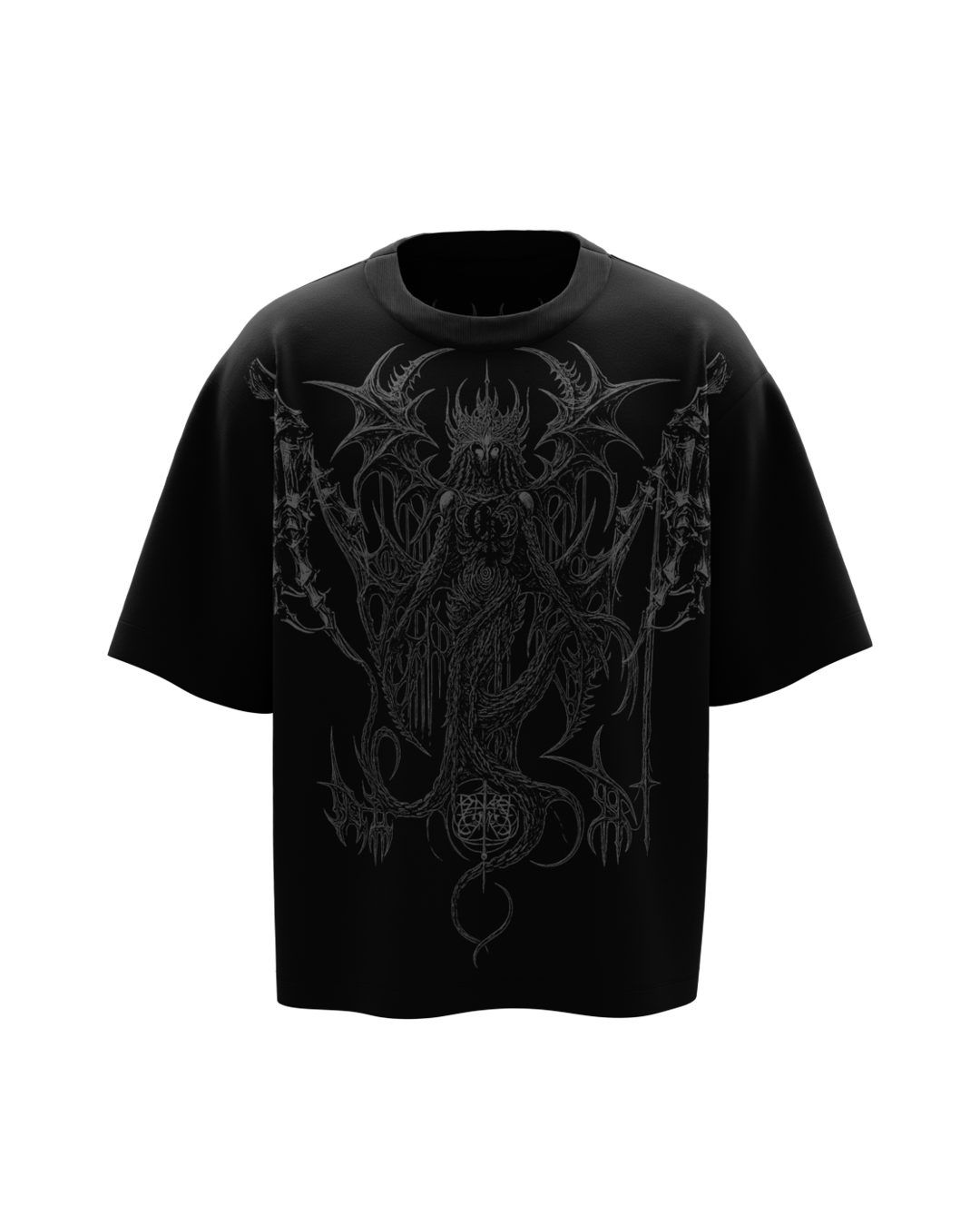 Crimson Black Boxy Oversized Tshirt