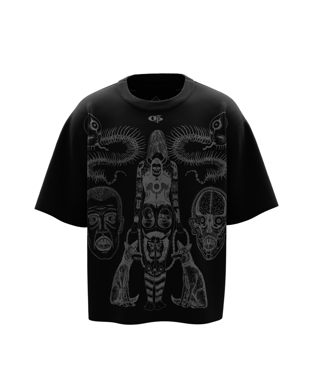 Inked Black Boxy Oversized Tshirt