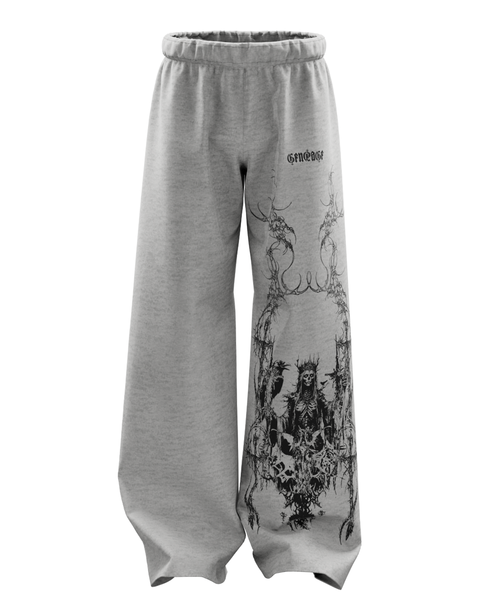 Grey Grim Unisex Straight Fit Baggy Pants