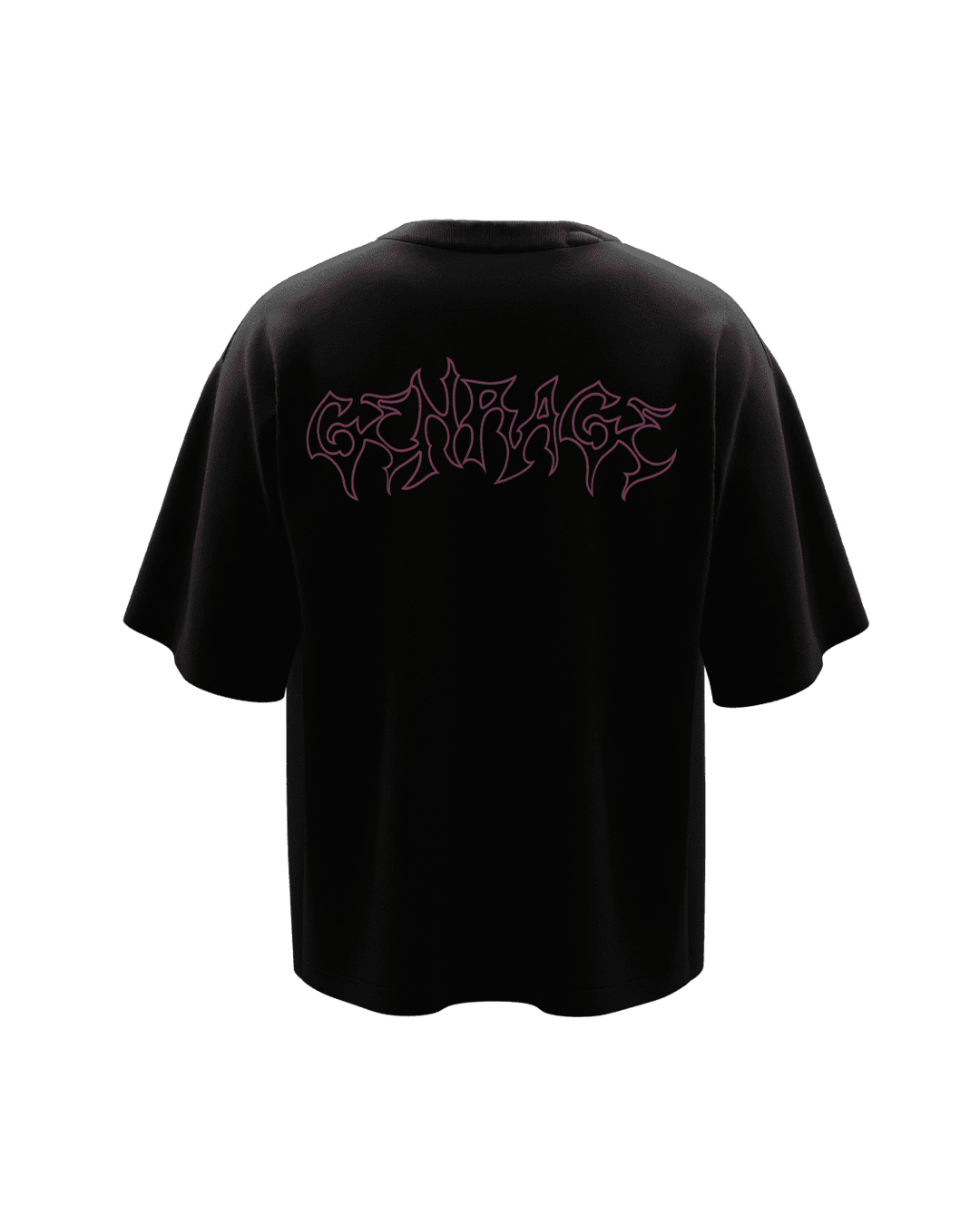 Grunge Magenta Unisex Black Oversized Tshirt