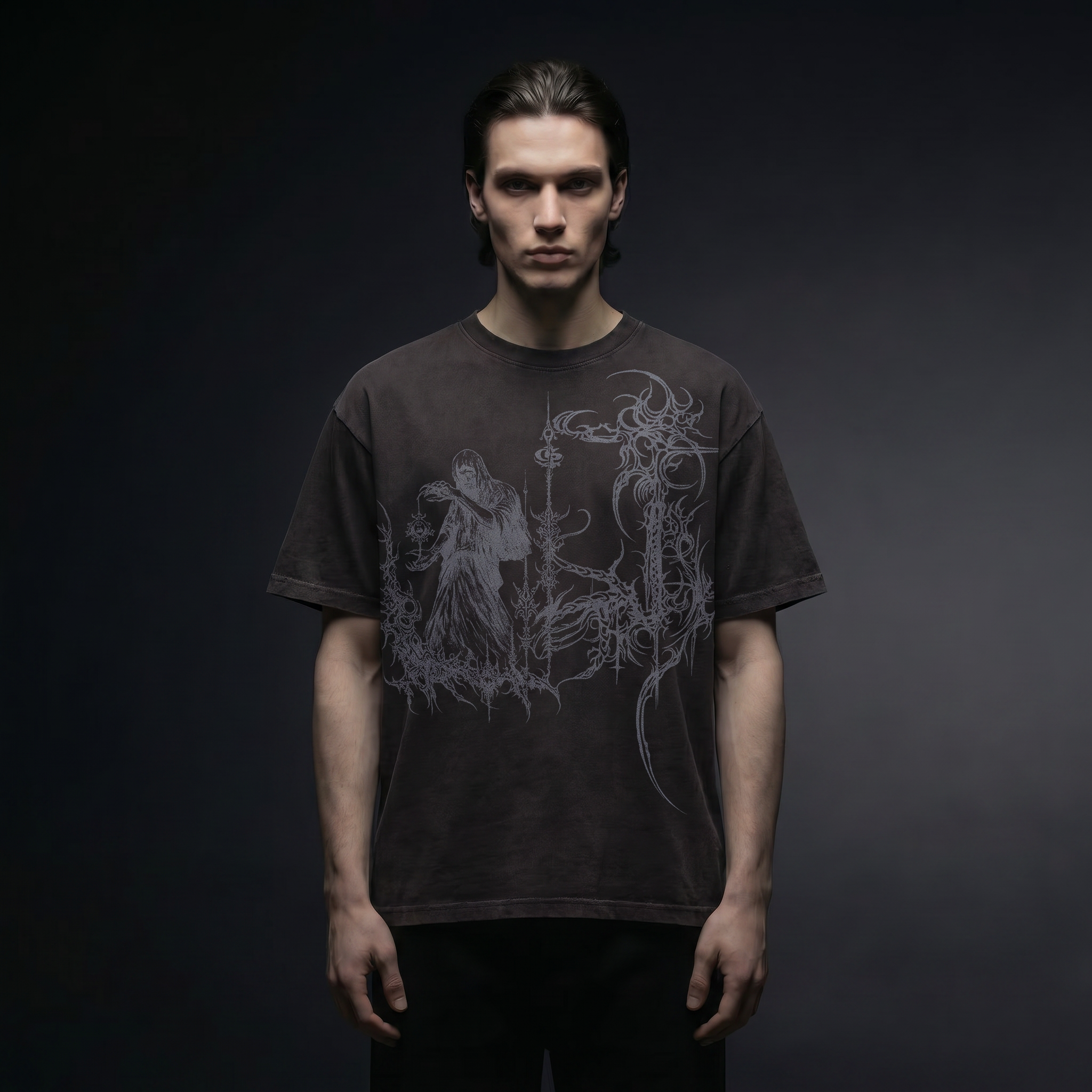 Lumen Dark Grey Boxy Oversized Tshirt