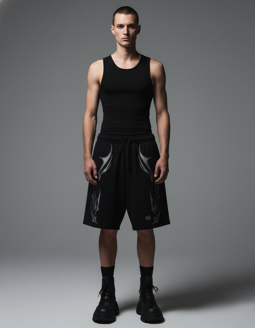 Blade Black Unisex Shorts