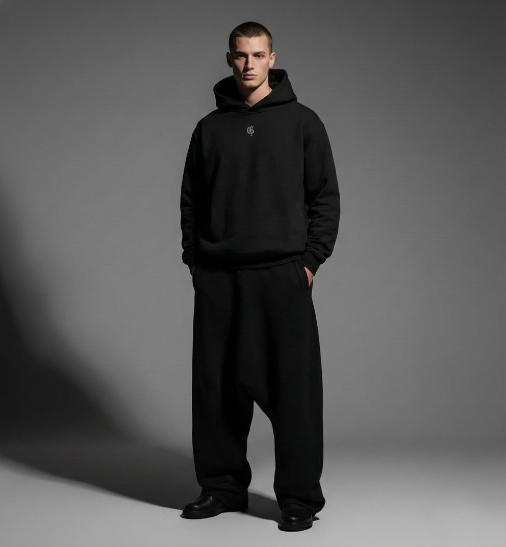 Basic Black Boxy Oversized Hoodie