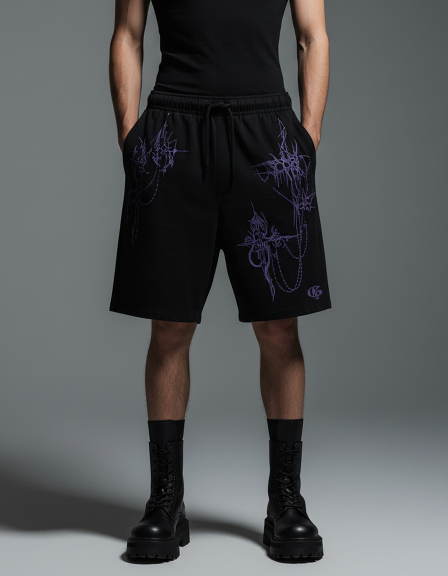 Zyra Black Unisex Shorts