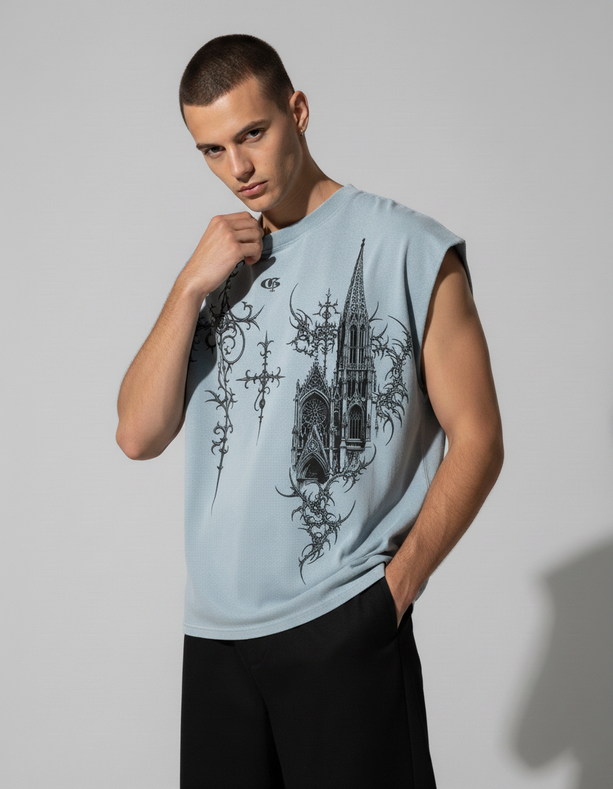 Azure Sky Blue Boxy Unisex Vest