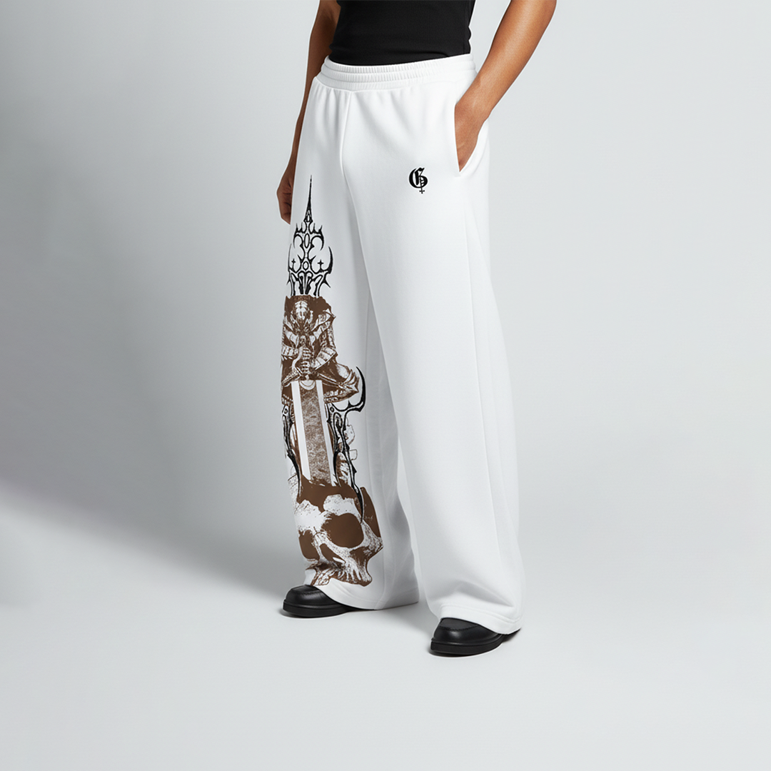 Akira OffWhite Unisex Straight Fit Baggy Pants