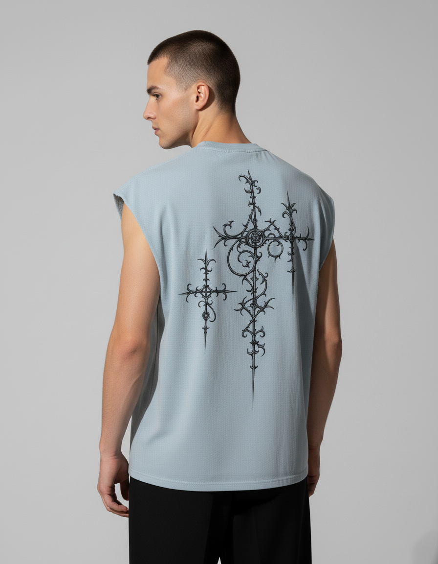 Azure Sky Blue Boxy Unisex Vest