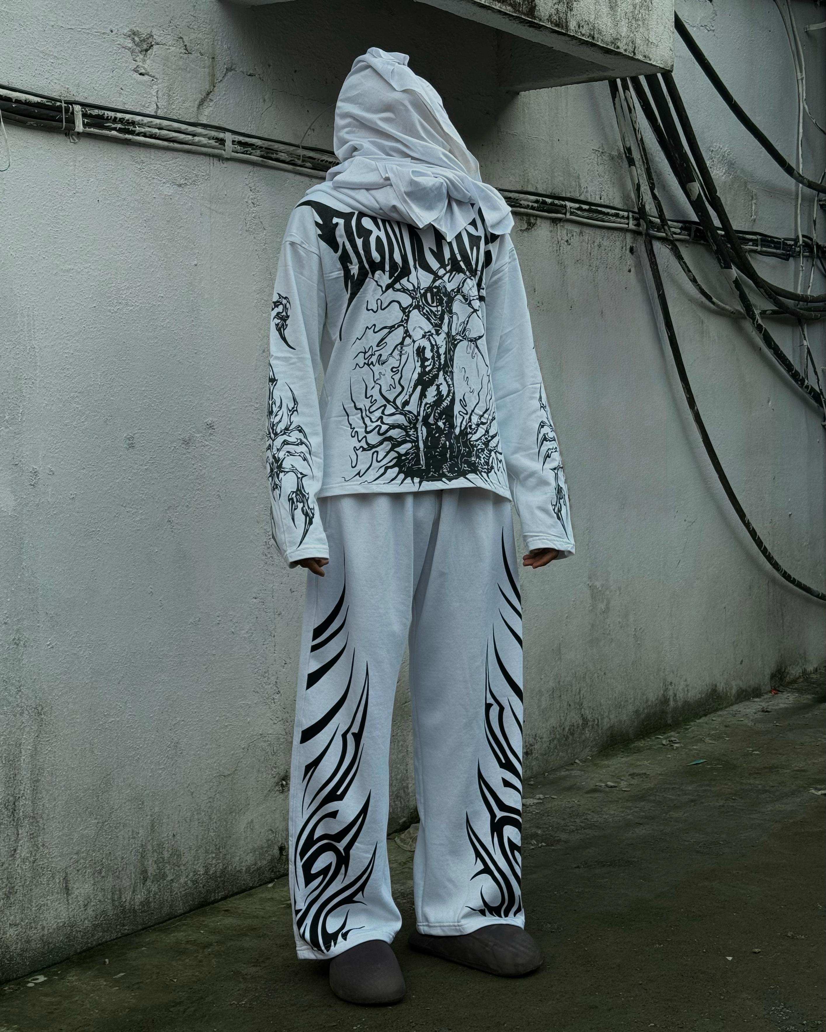 Thorne White Unisex Straight Fit Baggy Pants