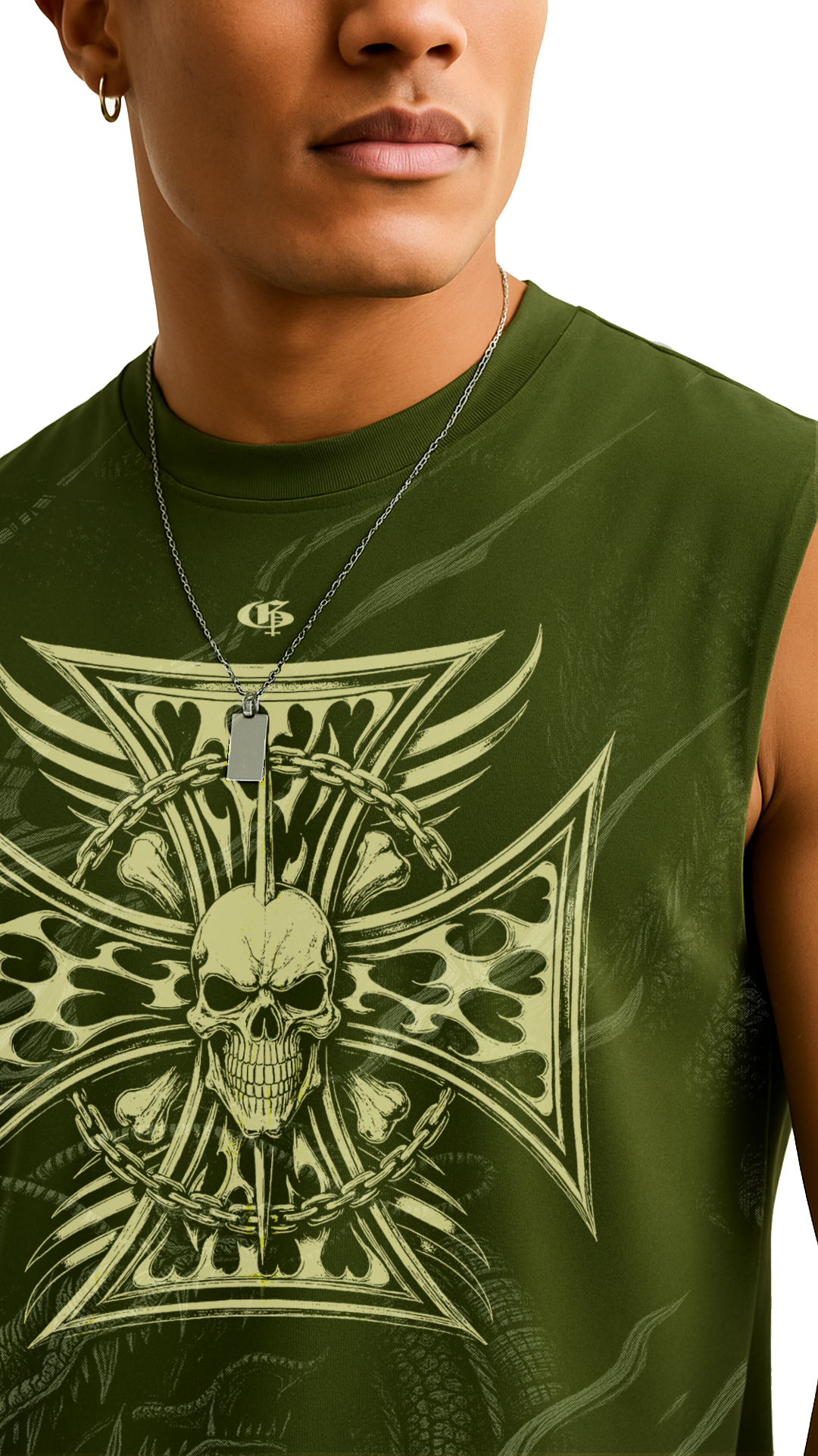 Dagger Olive Unisex Boxy Vest