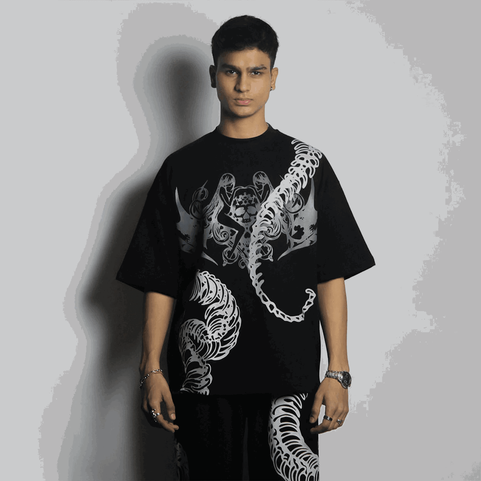 Kotsu Black Unisex Boxy Oversized Tshirt
