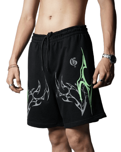 Vitality Unisex Baggy Black Shorts - GENRAGE
