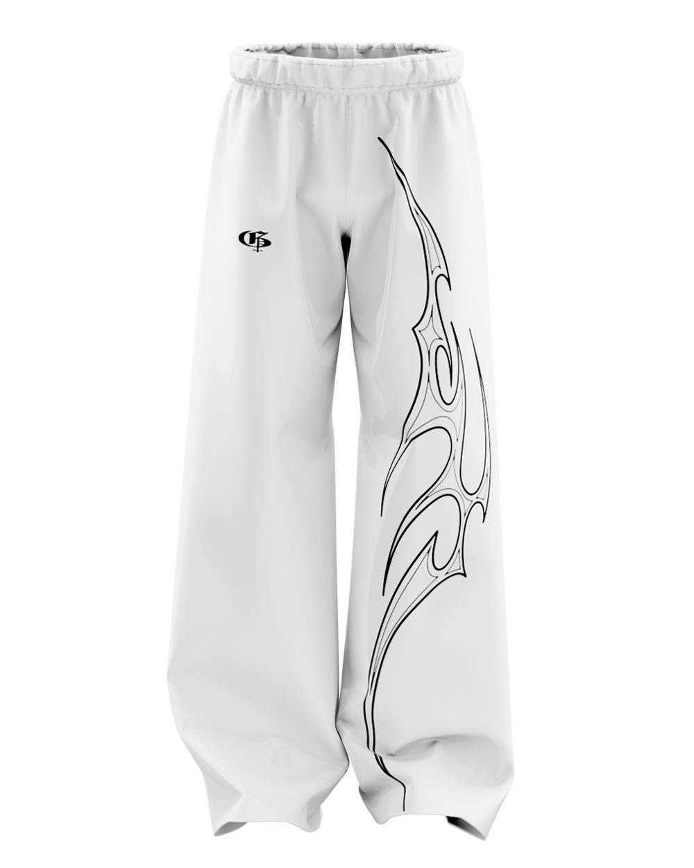 Iconis White Unisex Straight Fit Baggy Pants