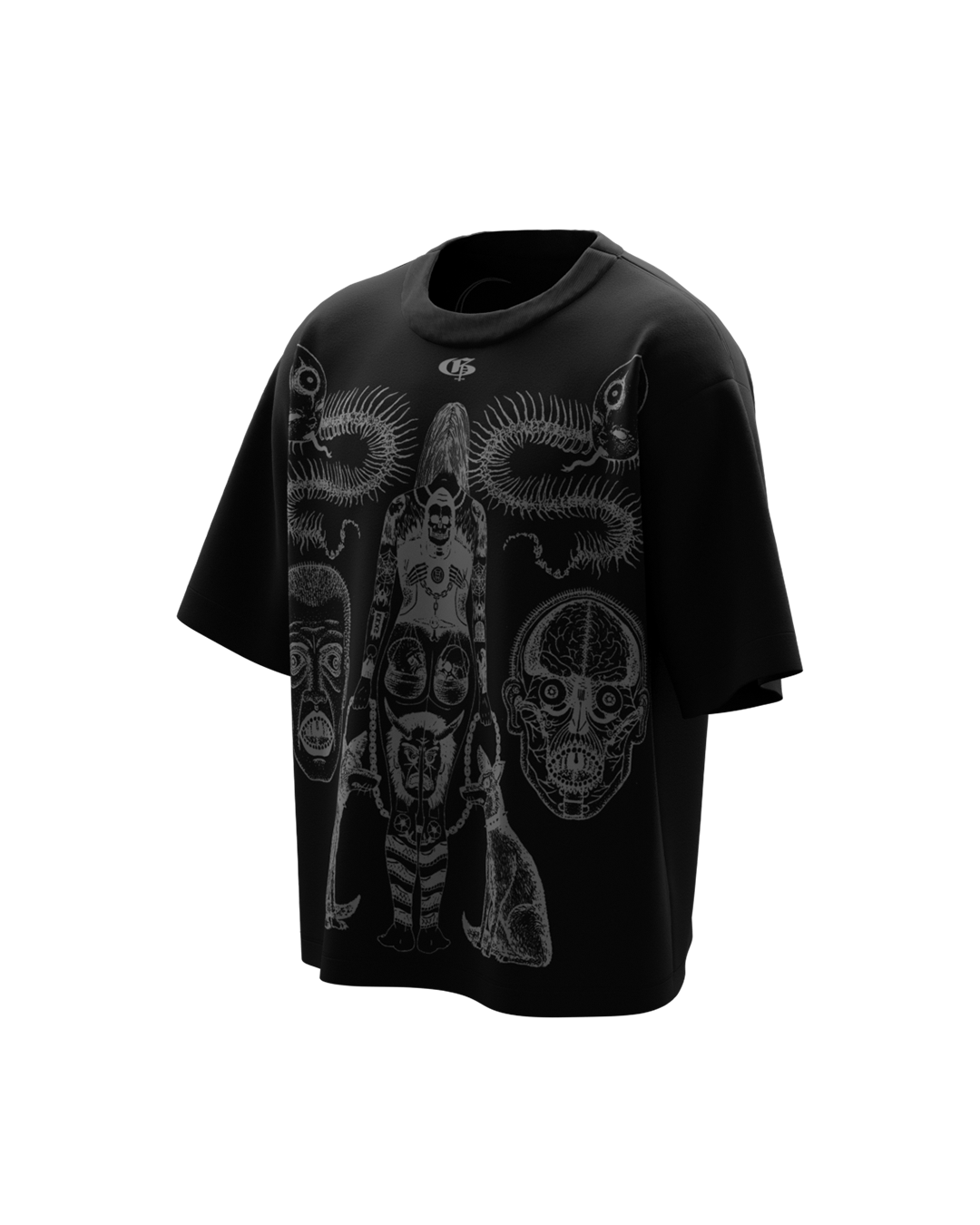 Inked Black Boxy Oversized Tshirt
