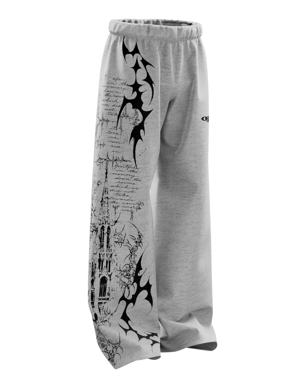 Scripture Grey Unisex Straight Fit Baggy Pants