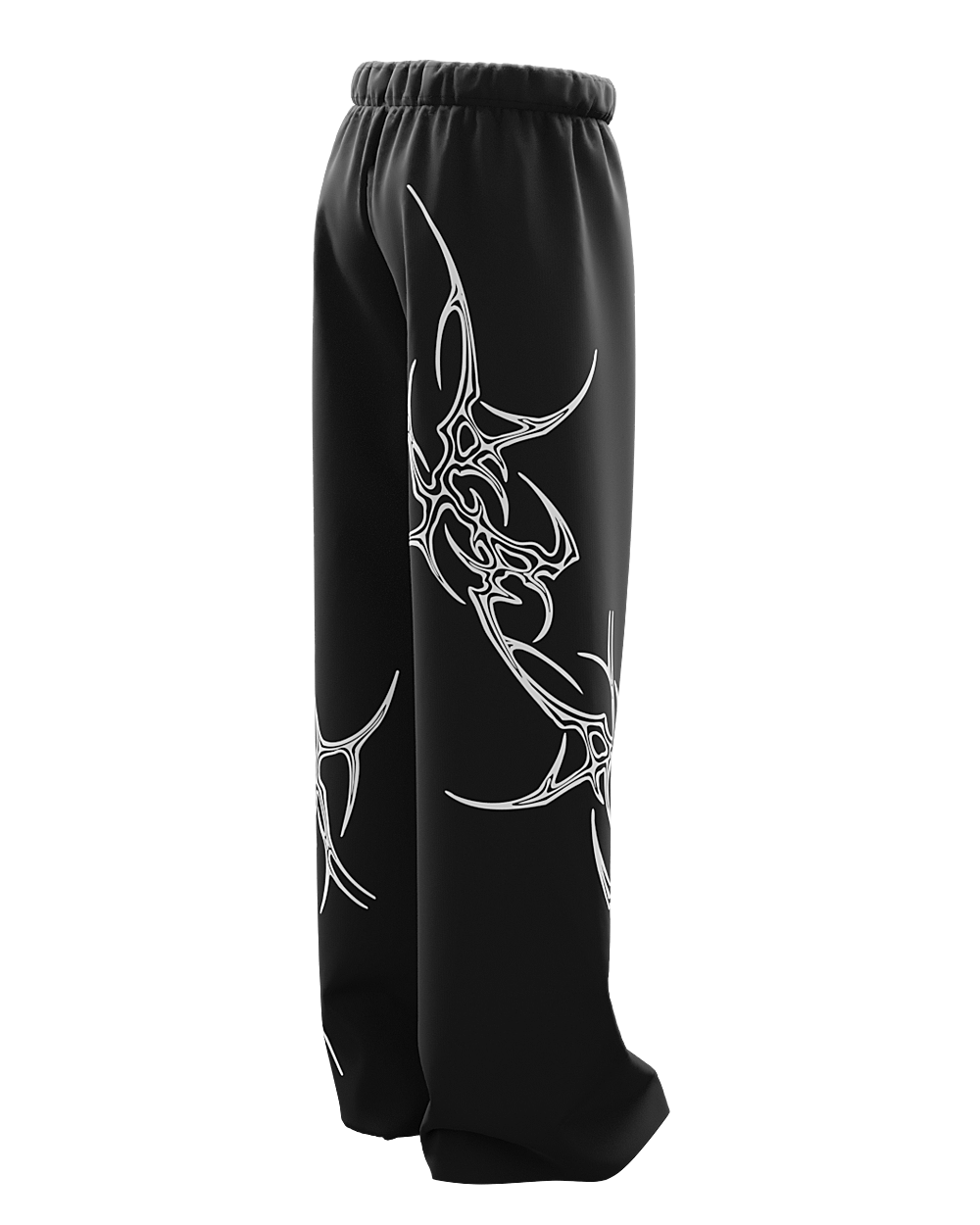 Carnation Black Unisex Straight Fit Baggy Pants