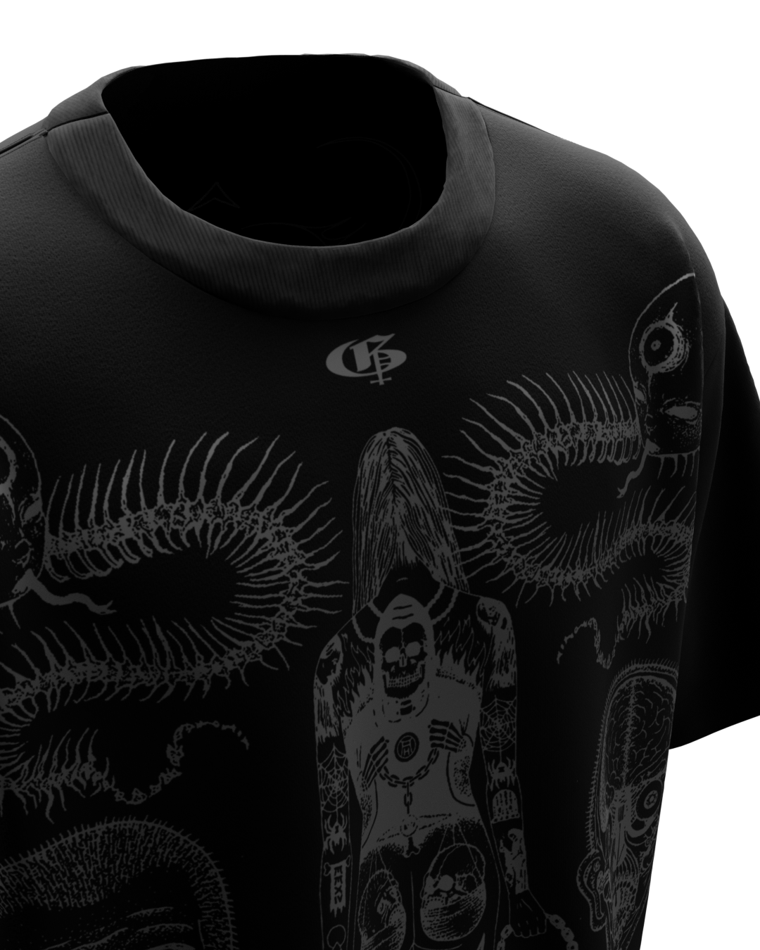 Inked Black Boxy Oversized Tshirt