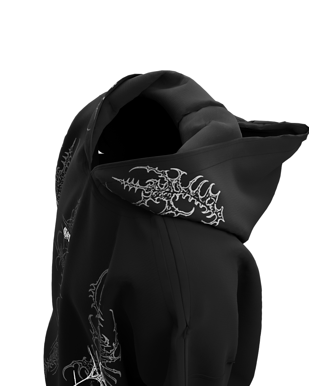 Arcane Black Boxy Oversized Hoodie