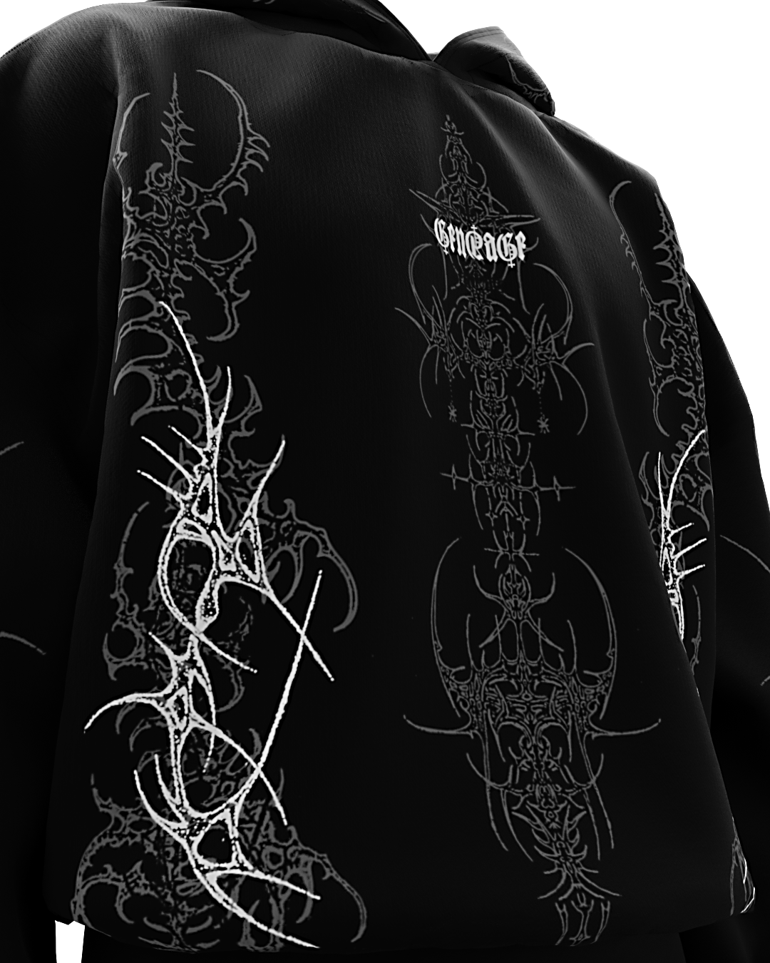 Arcane Black Boxy Oversized Hoodie