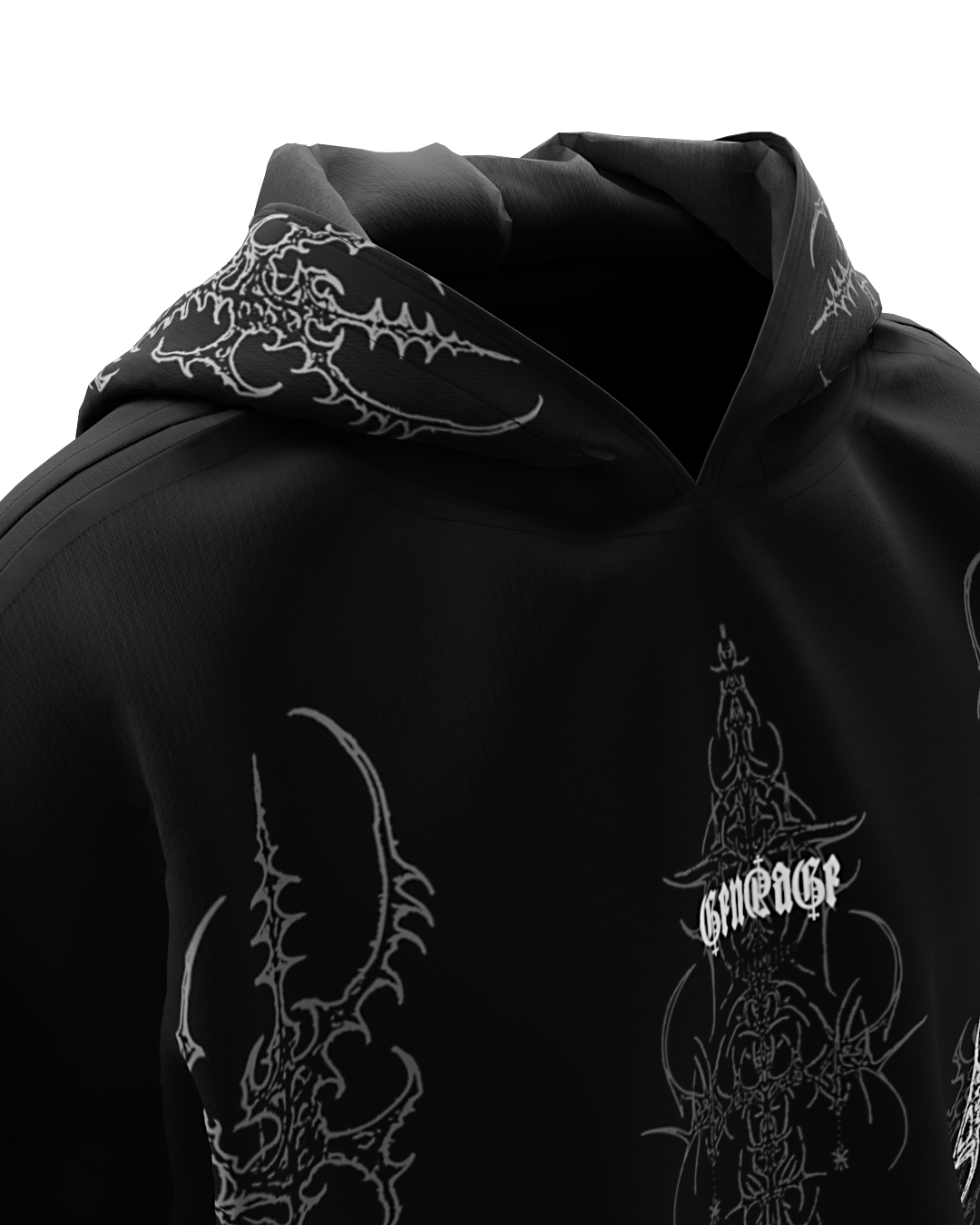 Arcane Black Boxy Oversized Hoodie