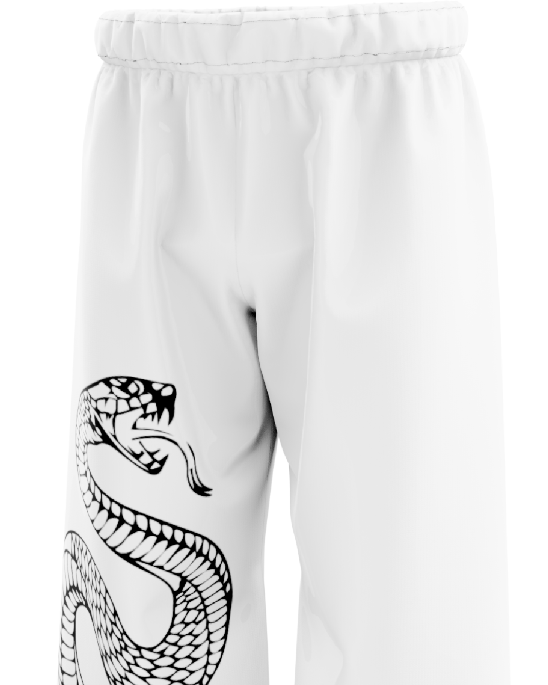 White Pythonic Unisex Straight Fit Baggy Pants