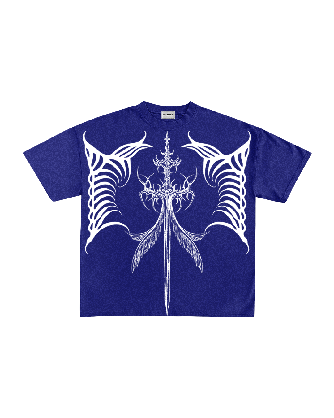 Skel Blue Boxy Oversized Tshirt