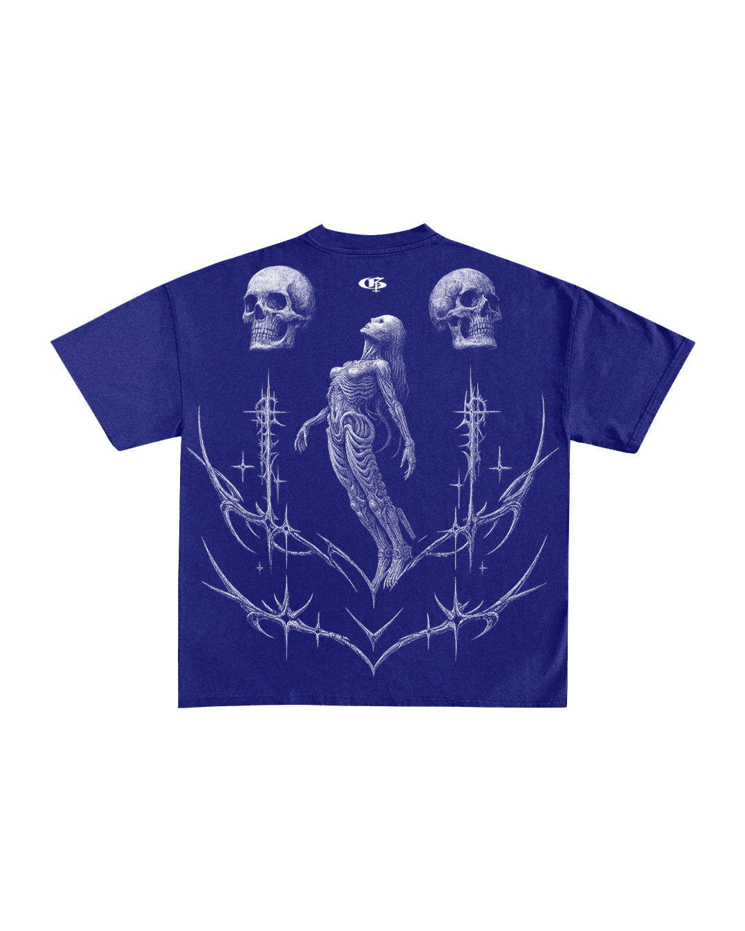 Skel Blue Boxy Oversized Tshirt
