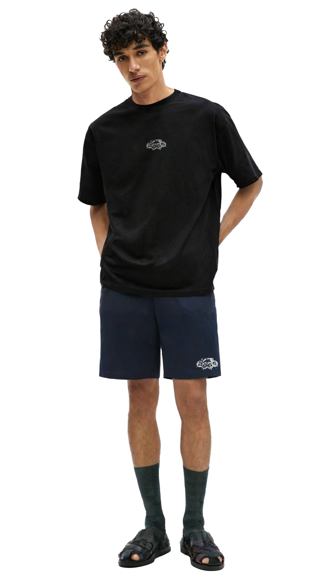 Basic Navy Blue Unisex Shorts