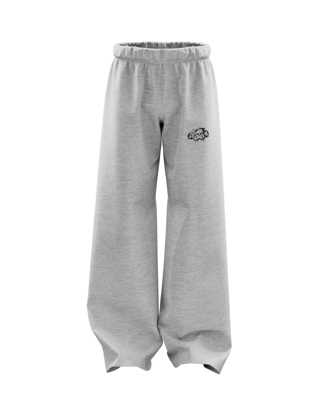 Basic Grey Genrage Baggy Pants