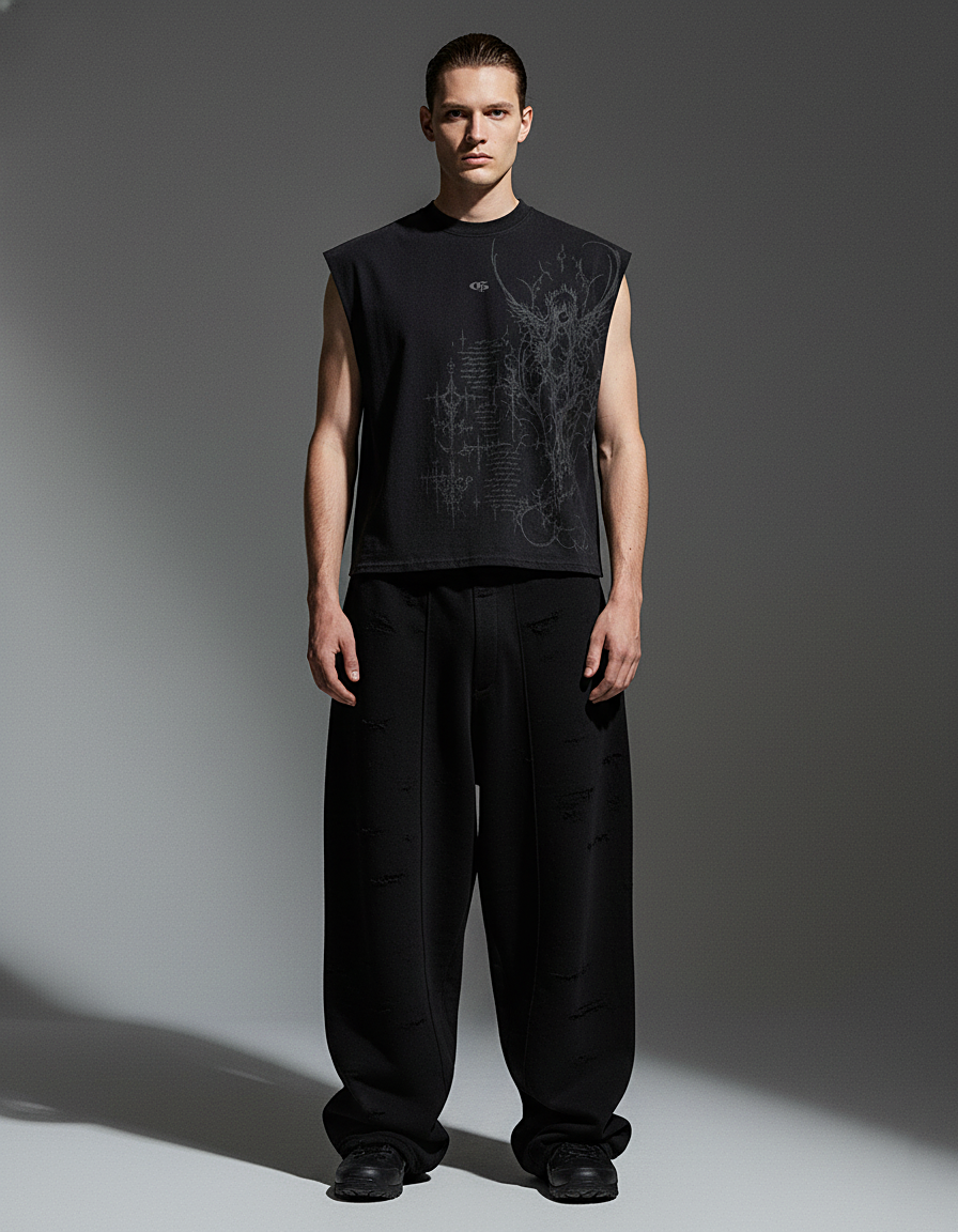 Execia Black Boxy Unisex Vest