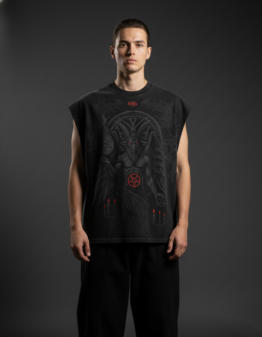 Heathen Black Boxy Unisex Vest